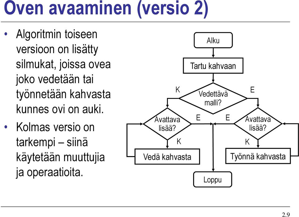 olmas versio on tarkempi siinä käytetään muuttujia ja operaatioita.