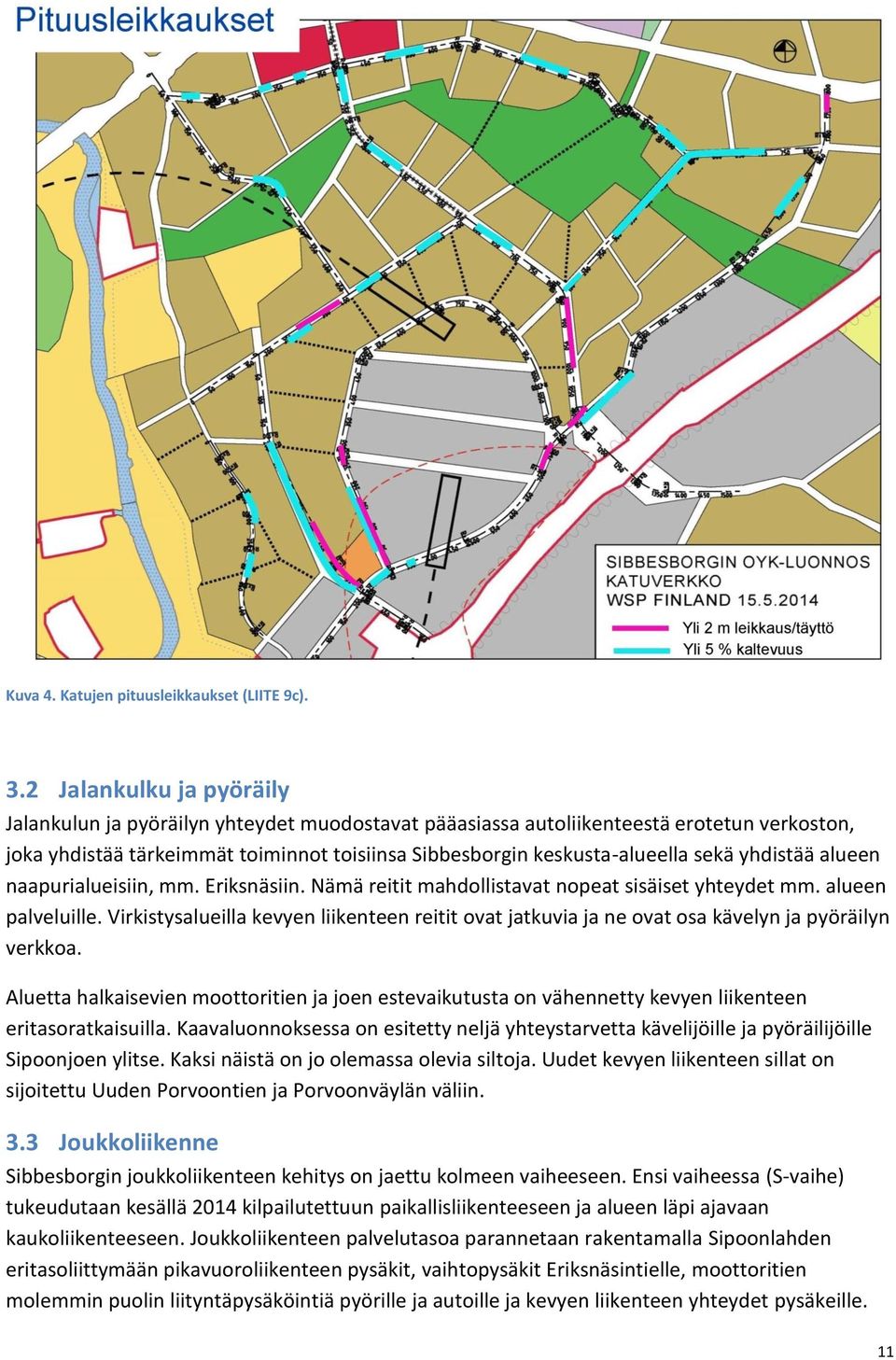 yhdistää alueen naapurialueisiin, mm. Eriksnäsiin. Nämä reitit mahdollistavat nopeat sisäiset yhteydet mm. alueen palveluille.