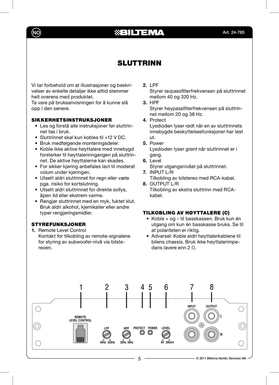 of the amplifier between 40Hz and Ta 32