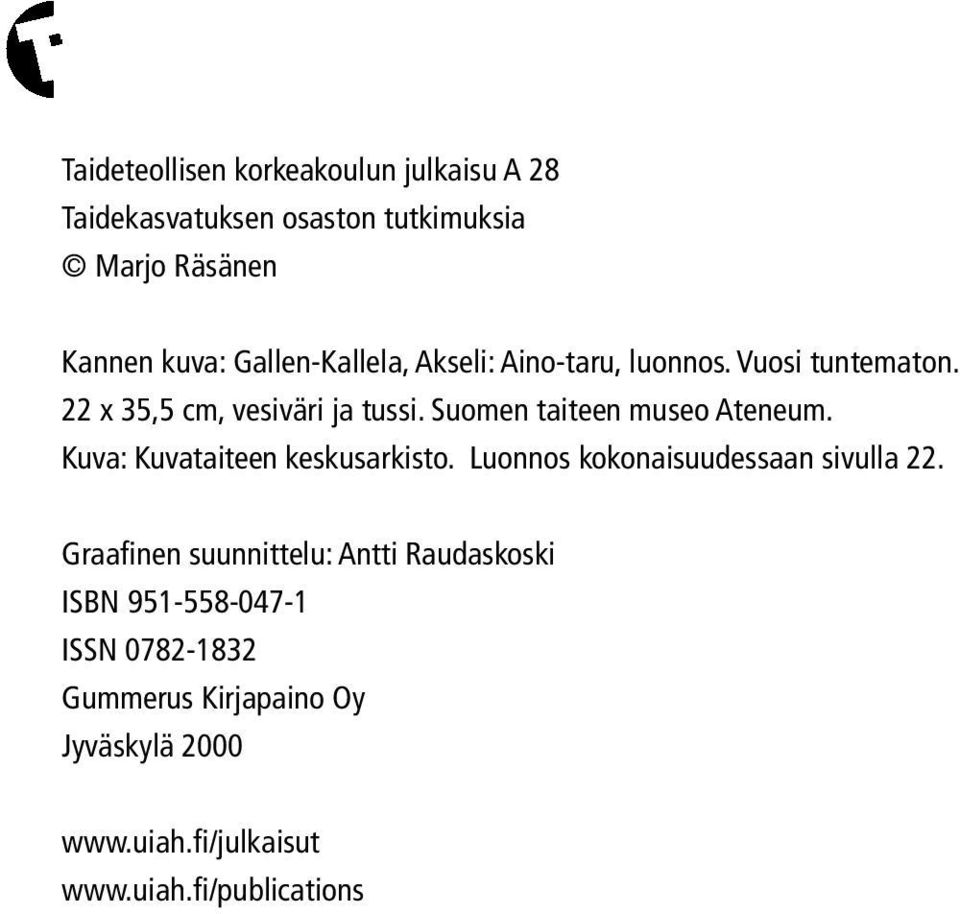 Suomen taiteen museo Ateneum. Kuva: Kuvataiteen keskusarkisto. Luonnos kokonaisuudessaan sivulla 22.