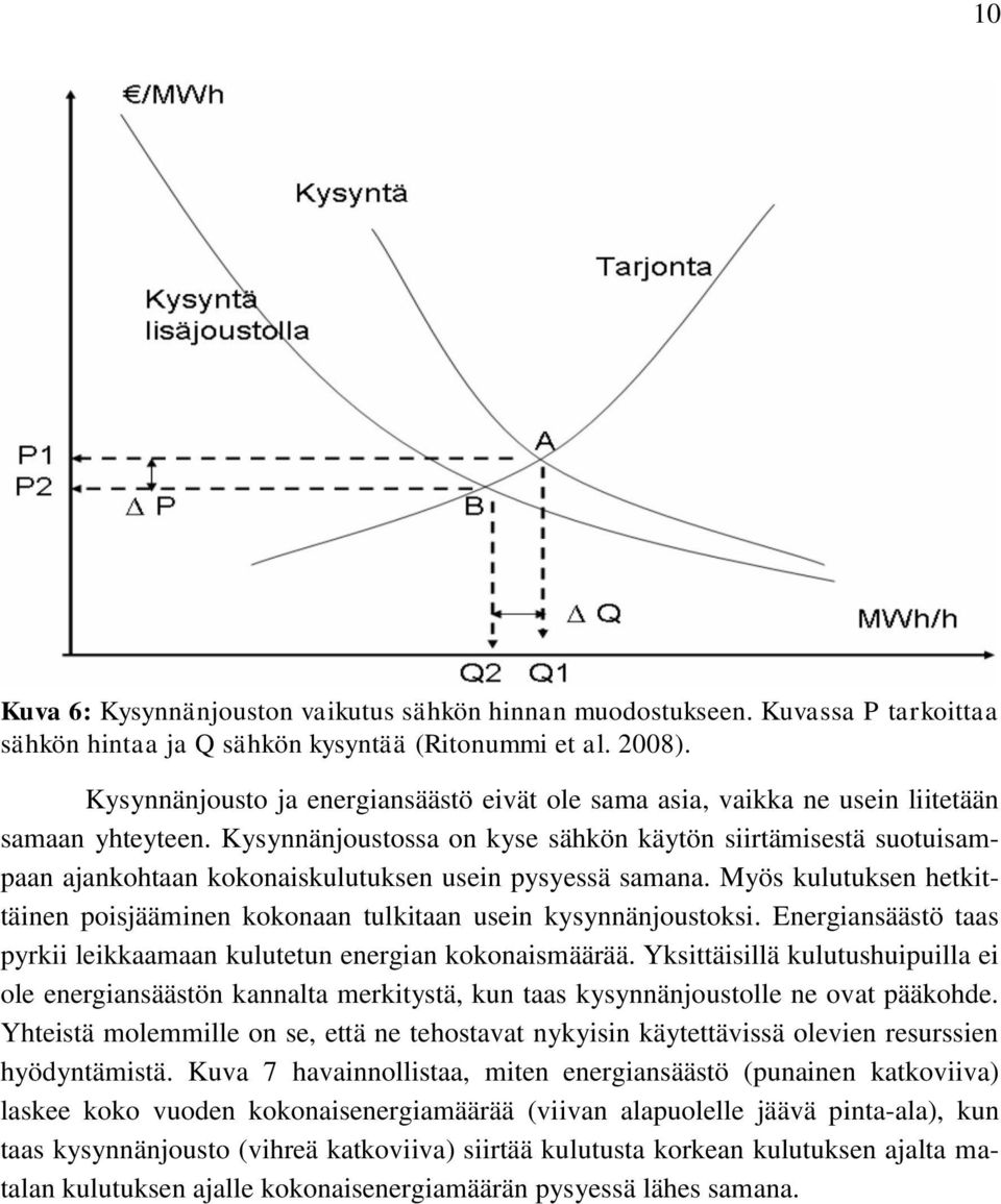 Kysynnänjoustossa on kyse sähkön käytön siirtämisestä suotuisampaan ajankohtaan kokonaiskulutuksen usein pysyessä samana.