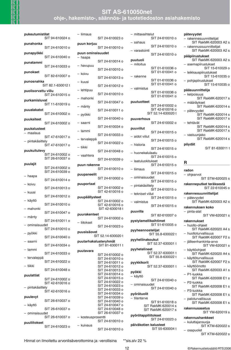 SIT 24-610022 o tiikki SIT 24-610048 o puulattiat pintakäsittely puulevyt puuliitokset liimaus puun korjuu puun ominaisuudet haapa SIT 24-610014 o havupuu koivu SIT 24-610013 o kuusi SIT 24-610012 o