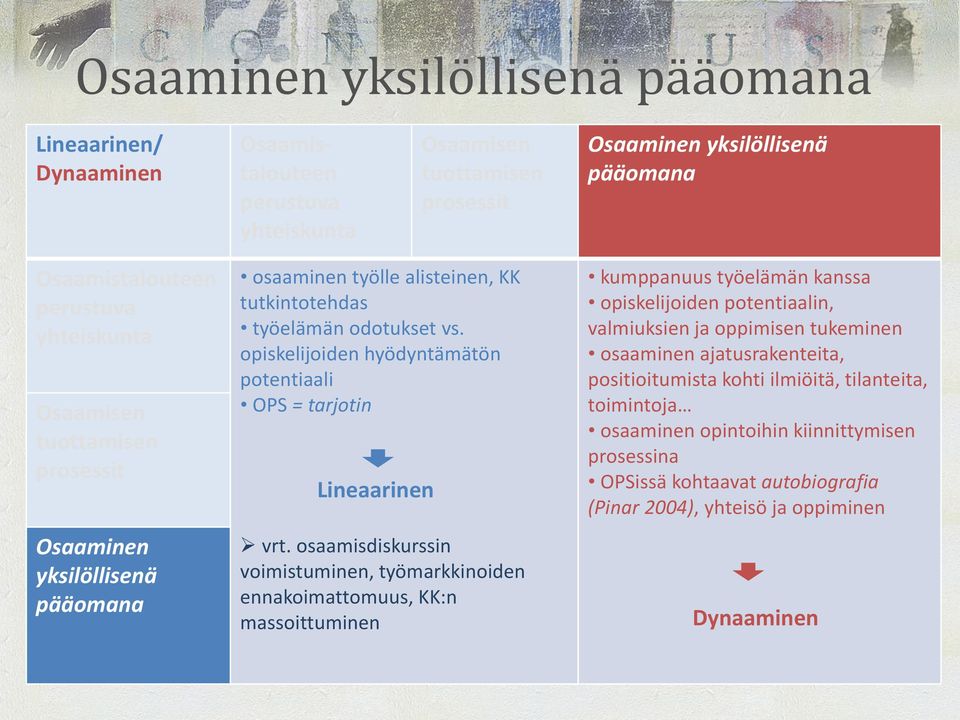 opiskelijoiden hyödyntämätön potentiaali OPS = tarjotin Lineaarinen vrt.