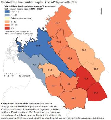 Keski-Pohjanmaa toimintaympäristönä soten näkökulmasta tarkasteltuna Väestön ikääntyminen ja palvelutarpeiden kasvu Huoltosuhde heikkenee