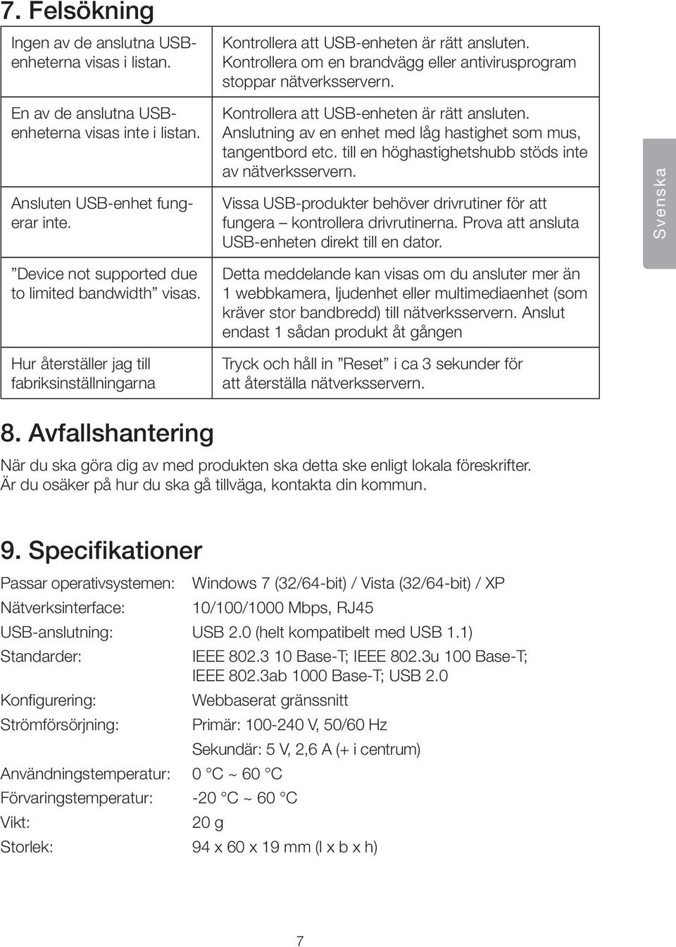 till en höghastighetshubb stöds inte av nätverksservern. Vissa USB-produkter behöver drivrutiner för att fungera kontrollera drivrutinerna. Prova att ansluta USB-enheten direkt till en dator.