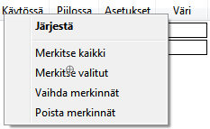 Jaa osiin -toiminto jakaa tiedoston elementtilistaan valitun koodikentän mukaan. Kustakin koodista syntyy elementtilistaan uusi koodin mukaan nimetty tiedosto.