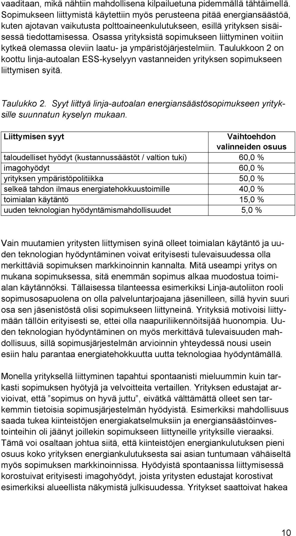 Osassa yrityksistä sopimukseen liittyminen voitiin kytkeä olemassa oleviin laatu- ja ympäristöjärjestelmiin.