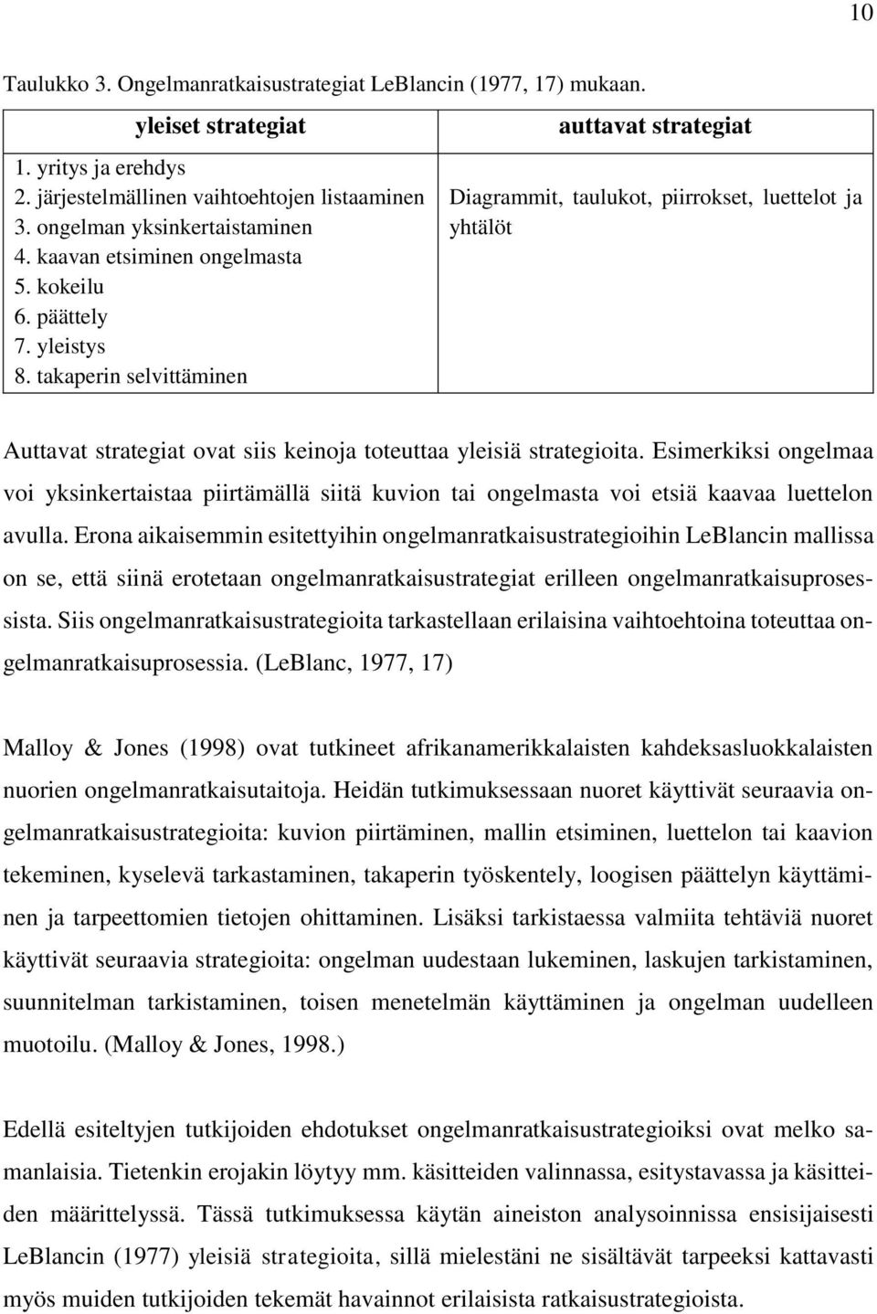 takaperin selvittäminen auttavat strategiat Diagrammit, taulukot, piirrokset, luettelot ja yhtälöt Auttavat strategiat ovat siis keinoja toteuttaa yleisiä strategioita.