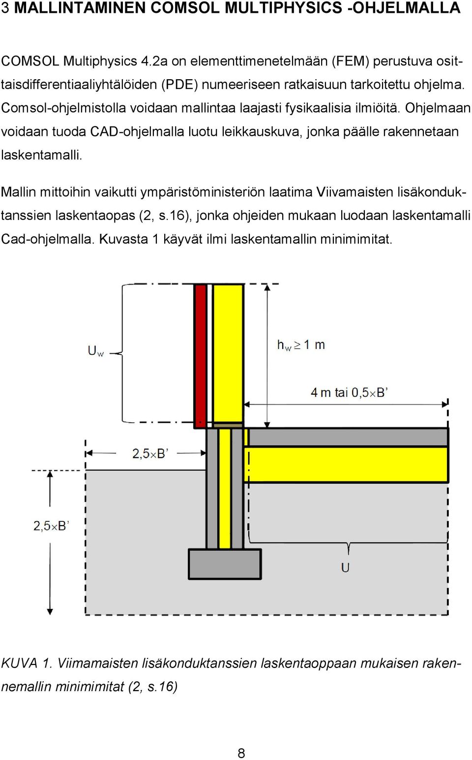 Comsol-ohjelmistolla voidaan mallintaa laajasti fysikaalisia ilmiöitä. Ohjelmaan voidaan tuoda CAD-ohjelmalla luotu leikkauskuva, jonka päälle rakennetaan laskentamalli.