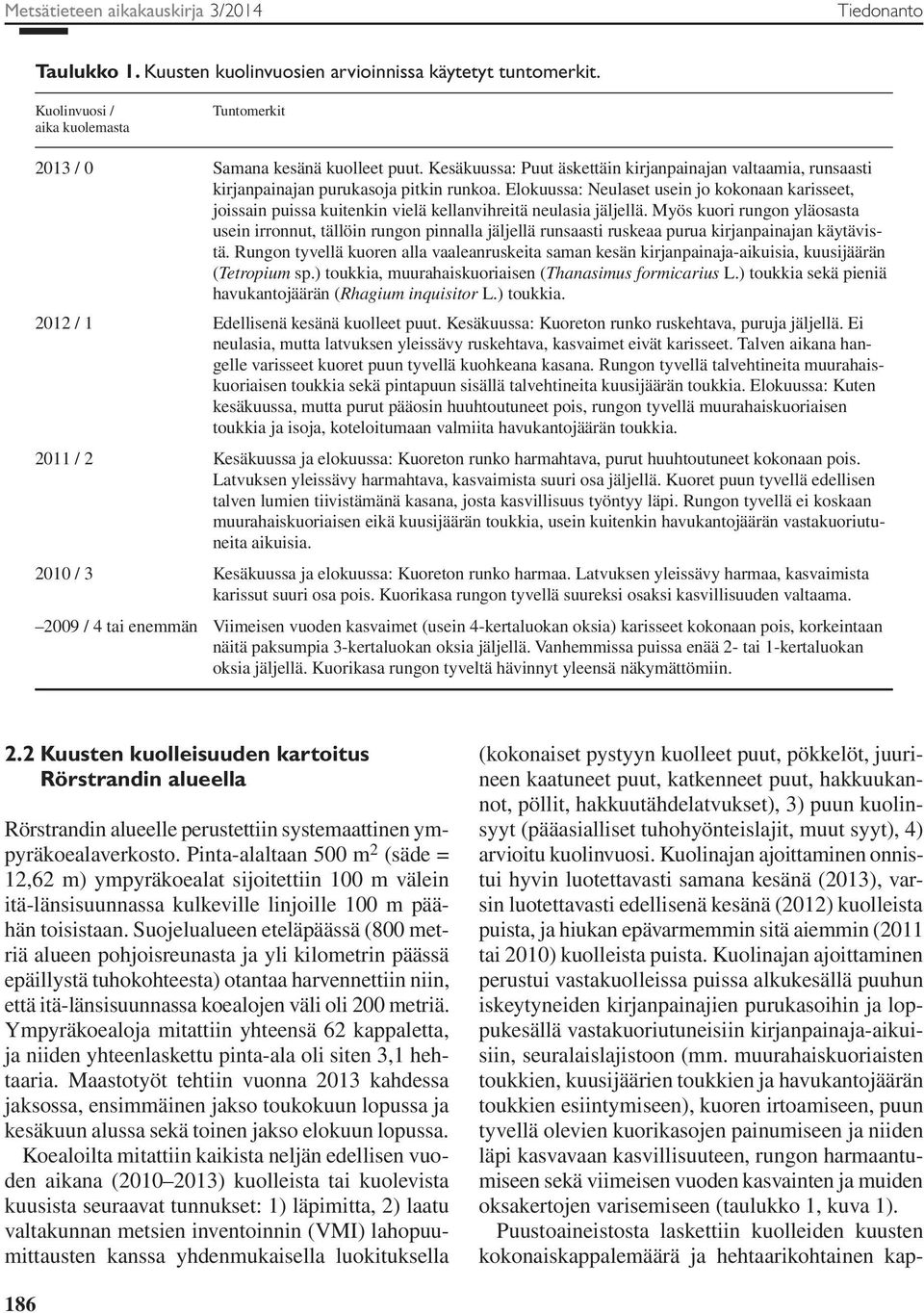 Elokuussa: Neulaset usein jo kokonaan karisseet, joissain puissa kuitenkin vielä kellanvihreitä neulasia jäljellä.