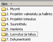 24 4.1 Sprinkleriurakan projektikansiot Tässä luvussa on käsitelty, minkälaiseksi nykyisten verkkoaseman projektikansioiden ja mappien rakenne on muokattu, jotta ne sopisivat mahdollisimman hyvin