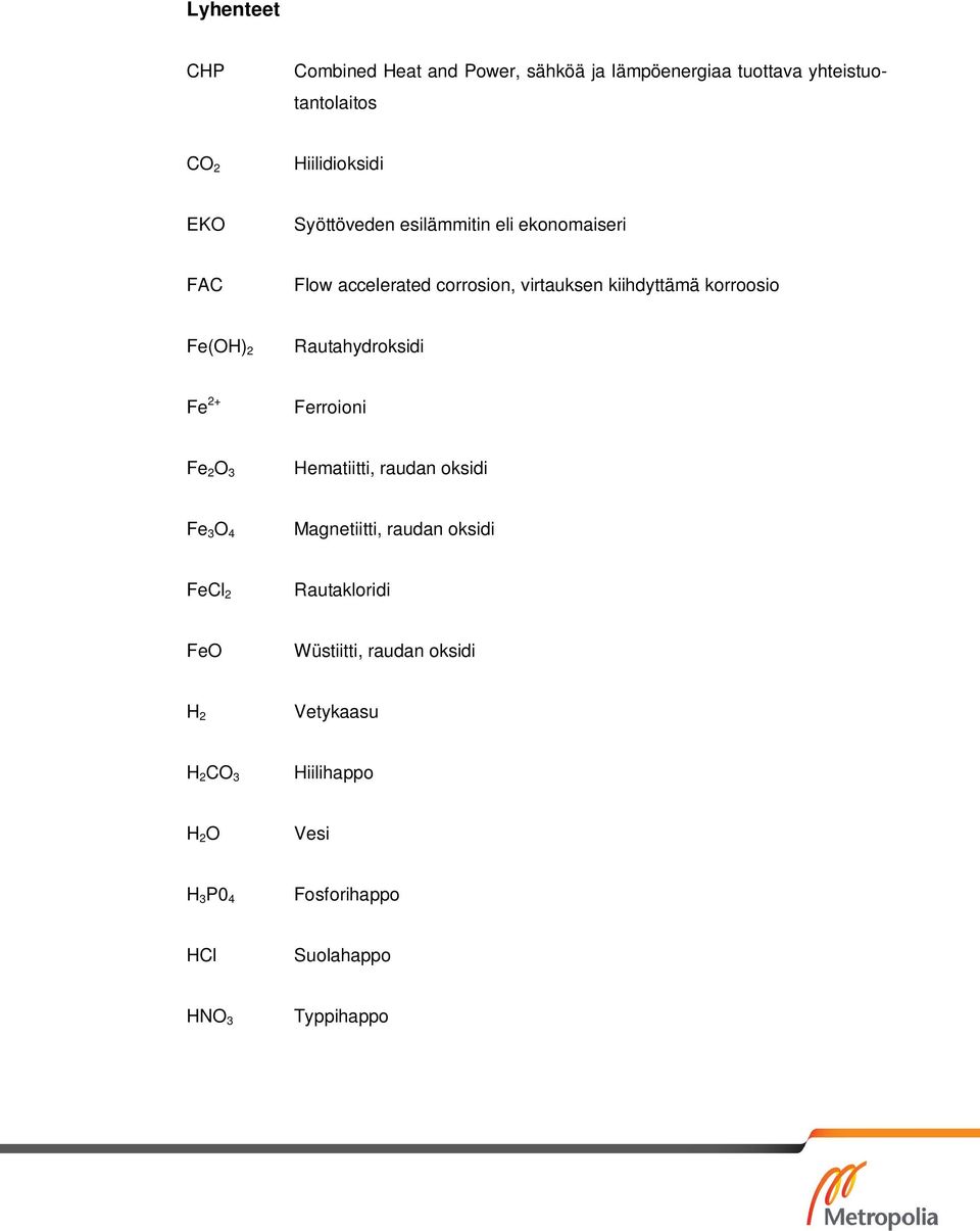 Rautahydroksidi Fe 2+ Ferroioni Fe 2 O 3 Hematiitti, raudan oksidi Fe 3 O 4 Magnetiitti, raudan oksidi FeCl 2