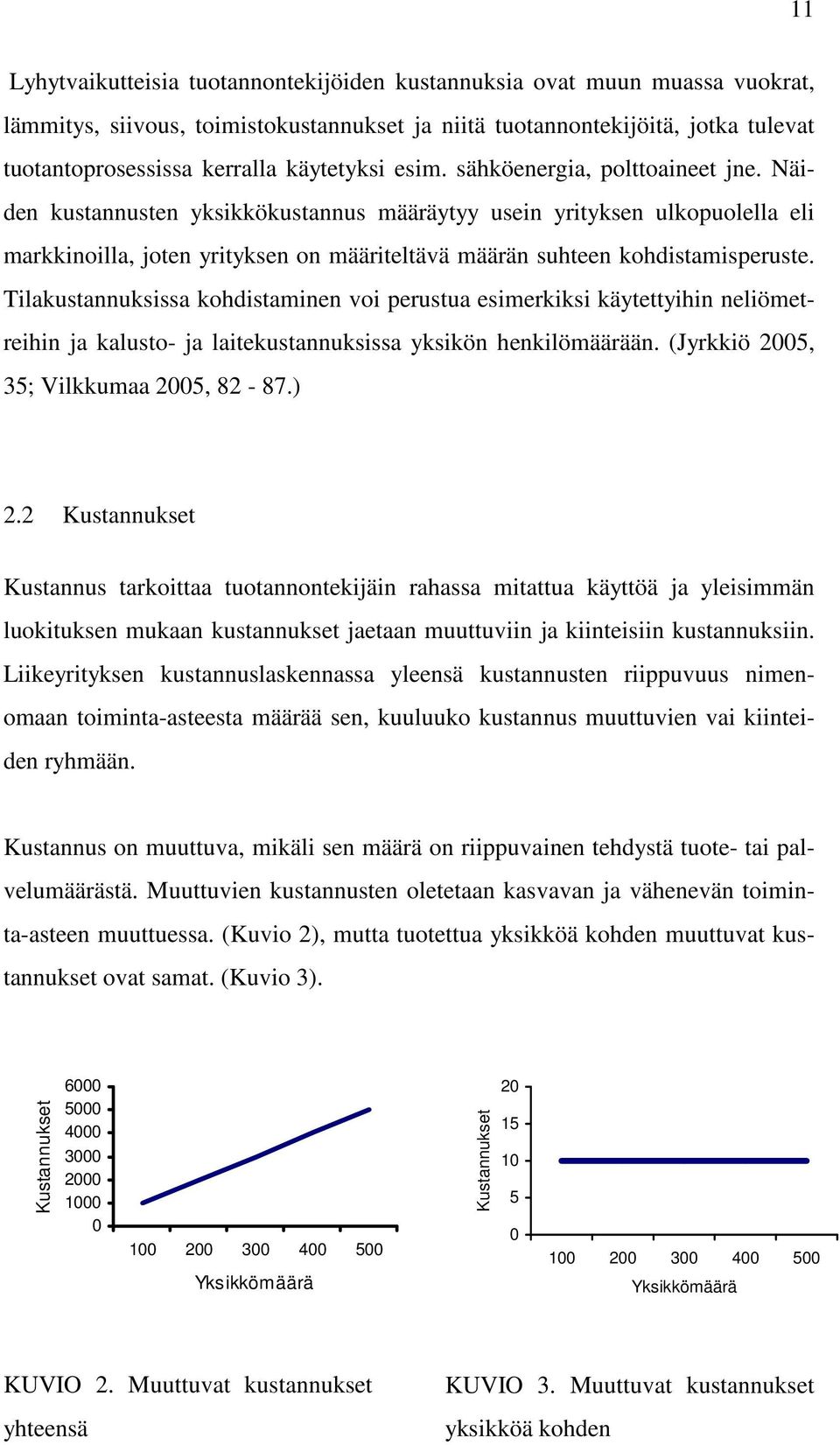 Näiden kustannusten yksikkökustannus määräytyy usein yrityksen ulkopuolella eli markkinoilla, joten yrityksen on määriteltävä määrän suhteen kohdistamisperuste.