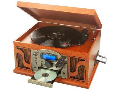 levysoittimen pyörimisnopeutta: 33/45/78 RPM - CD-soitin - CD MP3-yhteensopiva - USB