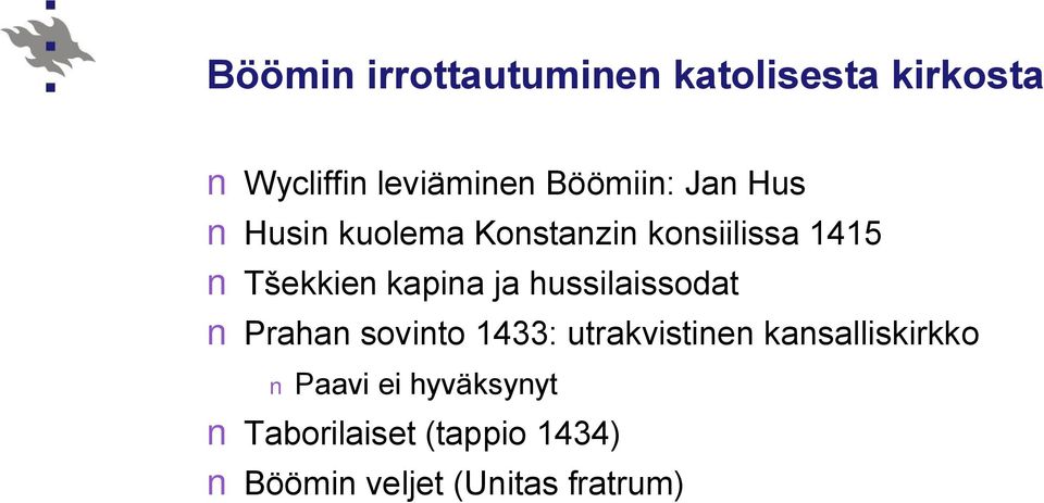 kapina ja hussilaissodat Prahan sovinto 1433: utrakvistinen