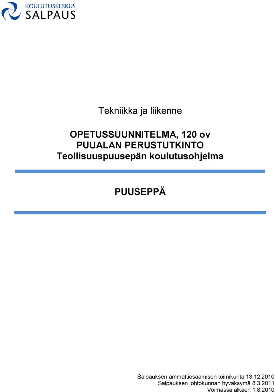 Salpauksen ammattiosaamisen toimikunta 13.12.