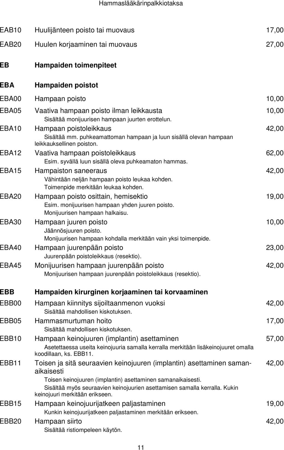 puhkeamattoman hampaan ja luun sisällä olevan hampaan leikkauksellinen poiston. Vaativa hampaan poistoleikkaus Esim. syvällä luun sisällä oleva puhkeamaton hammas.