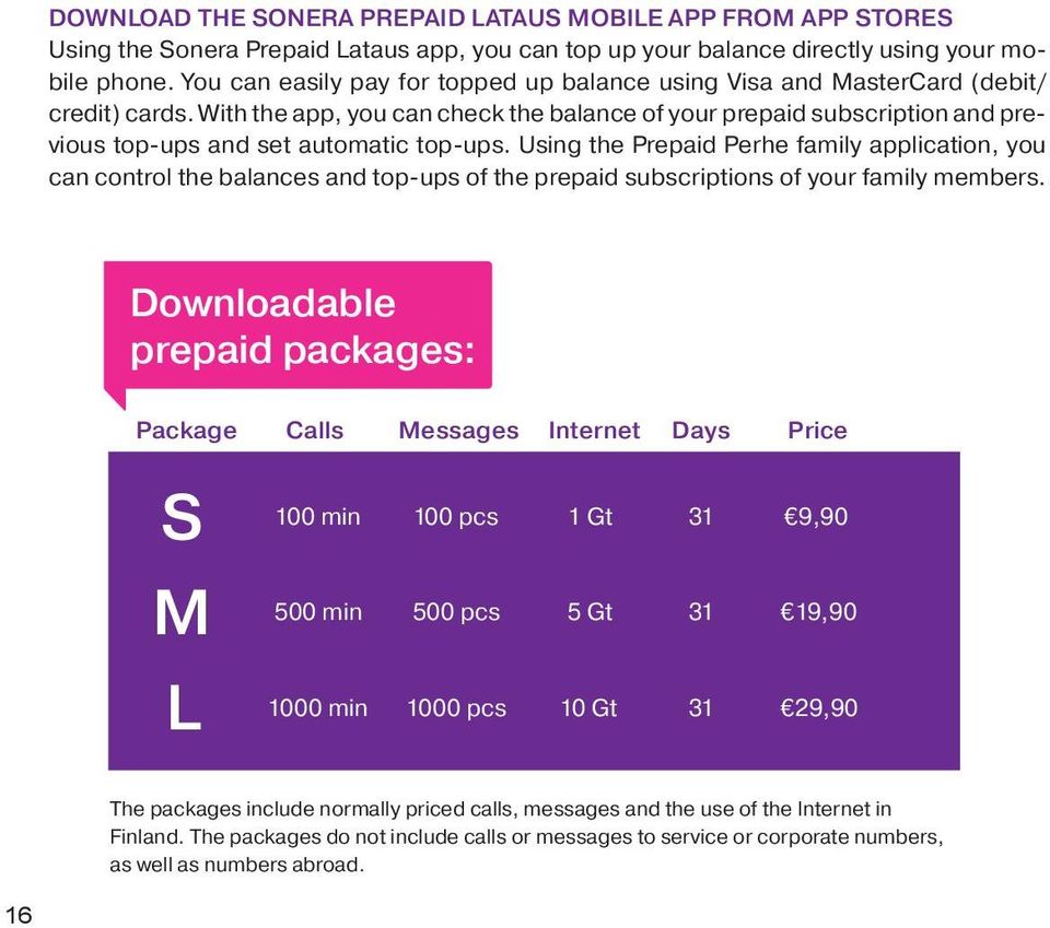 With the app, you can check the balance of your prepaid subscription and previous top-ups and set automatic top-ups.