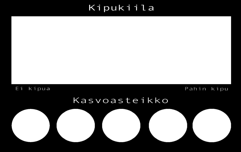 27 Kuva 2. Kipukiila ja kasvoasteikko (Kuva: Elli-Noora Vuorio).