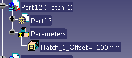 31 4.2 Parameters of the inspection hatch and the service hatch 4.2.1 Position/angle of the service hatch The position/angle of the hatch is linked to the hood. 4.2.2 Offset of the service hatch ( hatch 1 ) Expand the specification tree of the part 12 ( hatch 1 ) and change the value of the parameter.