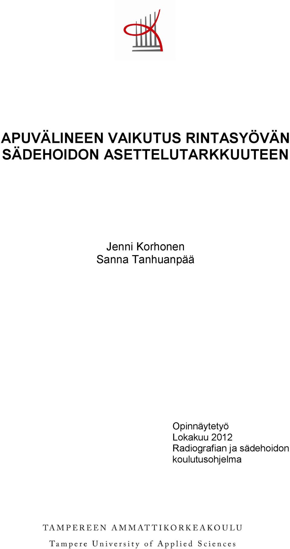 Korhonen Sanna Tanhuanpää Opinnäytetyö