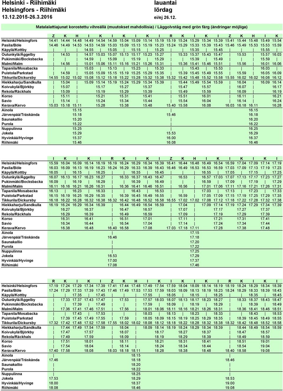 53 15.59 Käpylä/Kottby 14.55 15.05 15.15 15.25 15.35 15.45 15.55 Oulunkylä/Åggelby 14.53 14.57 15.03 15.07 15.13 15.17 15.23 15.27 15.33 15.37 15.43 15.47 15.53 15.57 16.03 Pukinmäki/Bocksbacka 14.