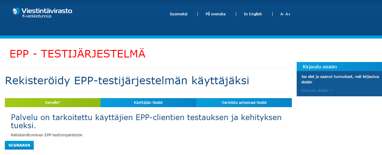 EPP Kehitysympäristön