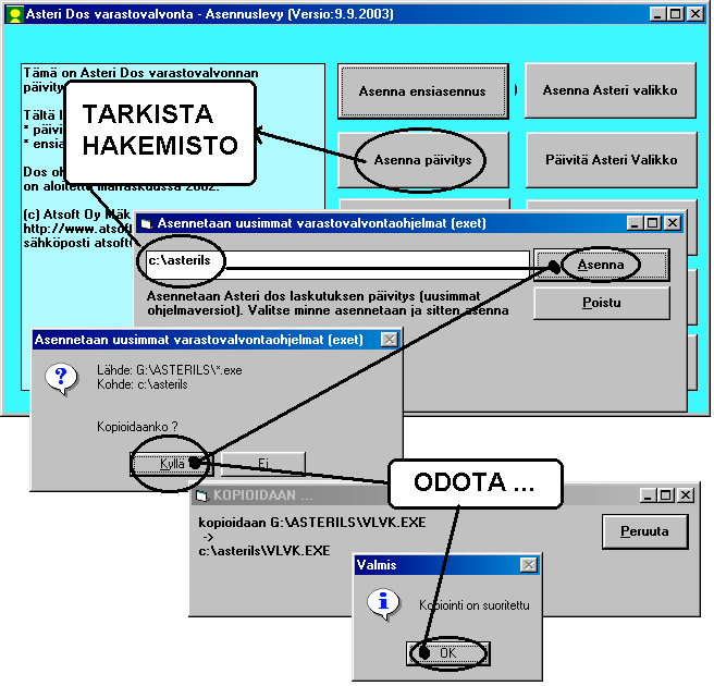 Päivityksen asentaminen Päivitys sisältää CD-levyn, jolta voidaan tehdä paitsi päivitys niin myös ensiasennus.