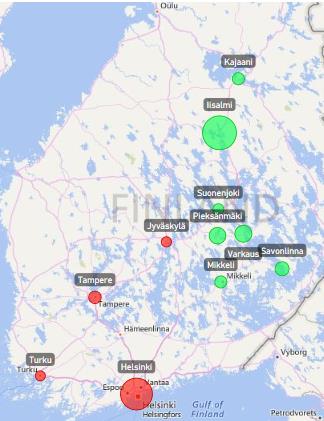 Varkauden ja Pieksämäen seuduilta. Muuttotappiota oli eniten Helsingin, Tampereen, Jyväskylän ja Turun seuduille.