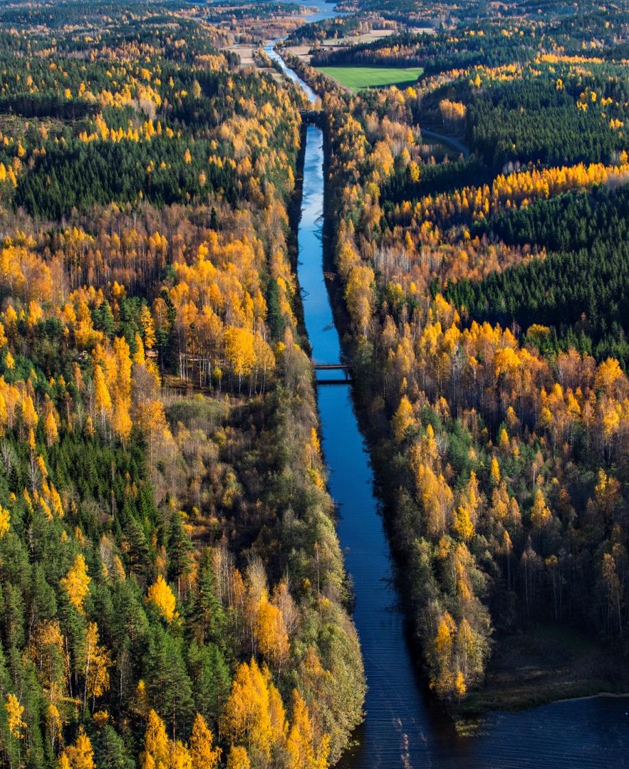 liitto Varsinaisen kanavan pituus 5,6 km Vesiväylä noin 8 km. Vesialueen leveys n. 30 m.