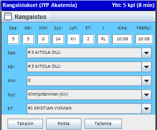 TiTu RANGAISTUSLAUKAUS merkintä Rang.lauk.