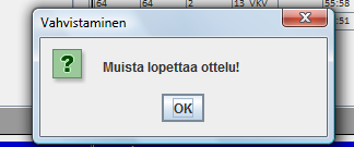 TiTu Ottelun loppuessa ÄLÄ KÄYTÄ KELLOA OTTELUN LOPPUUN, JOS TIEDÄT, ETTÄ PUUTTUU MAALEJA!