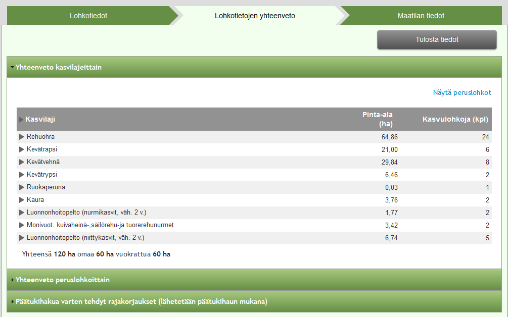 Päätukihaku: Lohkotietojen
