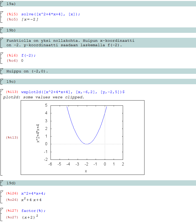 b) Laske funktion huippukohta. c) Piirrä funktio xy-koordinaatistoon. d) Jaa funktio tekijöihinsä. 20 Funktio on g(x) = 2x 2 +x 3.