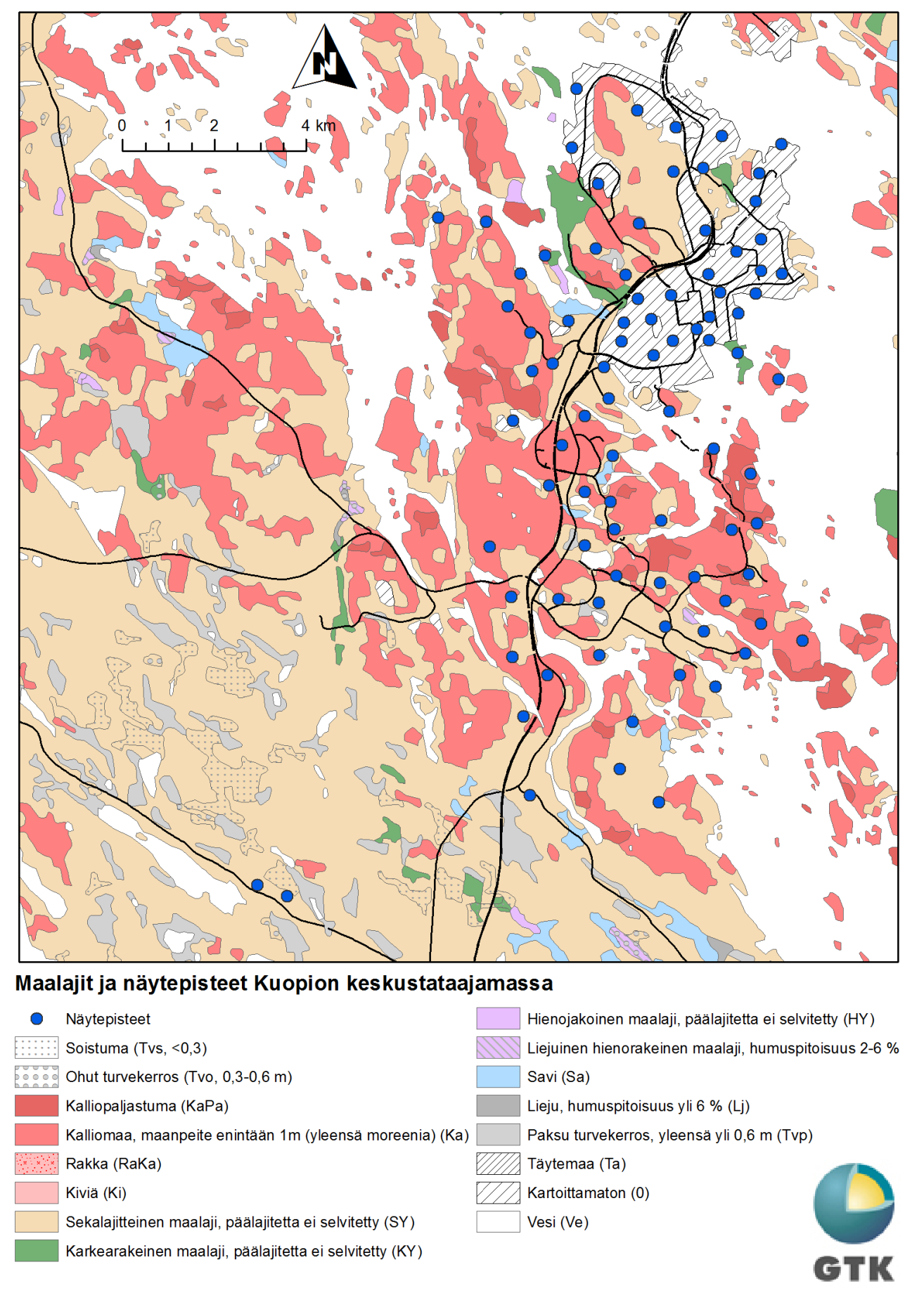 GEOLOGIAN TUTKIMUSKESKUS Kuopion taustapitoisuudet 8 Kuva 5.