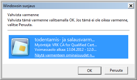 Varmenteiden testipalvelua voi käyttää kaikilla Väestörekisterikeskuksen myöntämillä varmenteilla.