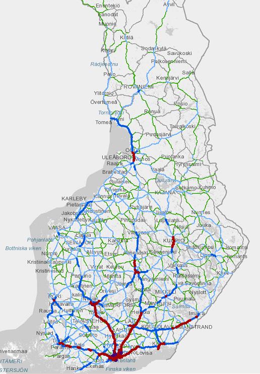 Liikenne Kainuussa/-sta Kainuun sisäinen tieliikenne Henkilöliikenne