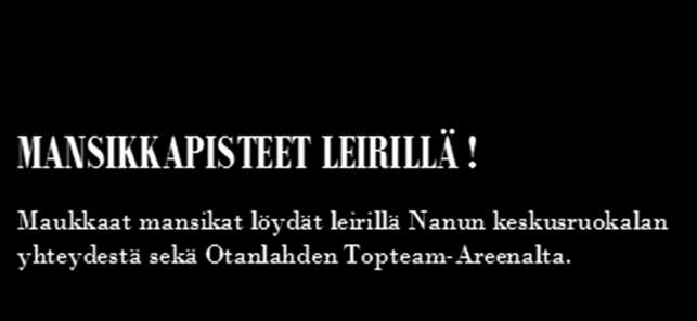 valitaan Itä-Länsi-joukkueiden pelinjohtajat. Pelinjohtajat julkistetaan leiripelin tauolla. Pelin jälkeen leirille osallistuvien joukkueiden pelinjohtajilla on mahdollisuus tavata valitsijat. 2.