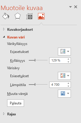 8. Kuvien käsittely Tuo tähän kuvakaappaukset kohdista, joista toiminnot löytyvät. Lisää sivun oikeaan yläkulmaan jokin kuva, johon sinulla on käyttöoikeus.