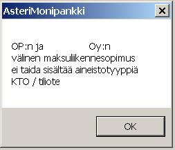 38/41 KÄYTTÖOHJEET Asteri Monipankki 7 VIRHETILANTEIDEN SELVITTELY 7.