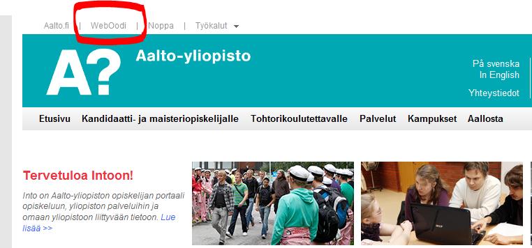 fi Opiskelijatietojärjestelmä WebOodi Linkki
