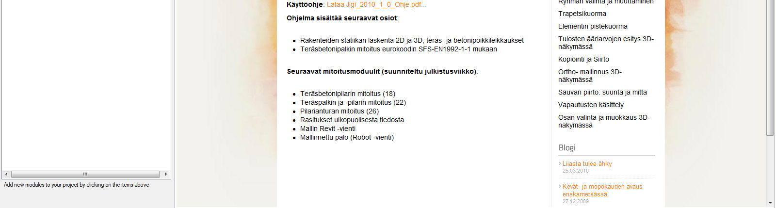 3 (10) 1 Aloitus ja uuden mallin luonti 1.1 Ohjelman käynnistys Kun avaat ohjelman aukeaa Jigin oletusnäkymänä alla olevan kuvan mukainen ruutu.