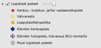 5. Pisteiden luokittelu Pisteiden luokittelu määräytyy automaattisesti kun pisteen ominaisuudet määritellään kohderekisterilomakkeen Soveltuvuus-välilehdelle, tai vastaaviin Excel-taulukon