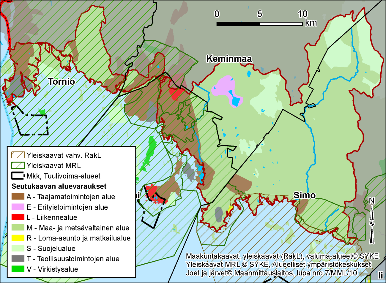 Perämeren rannikkoalueella maankäytön strateginen suunnittelu perustuu Länsi-Lapin seutukaavaan.