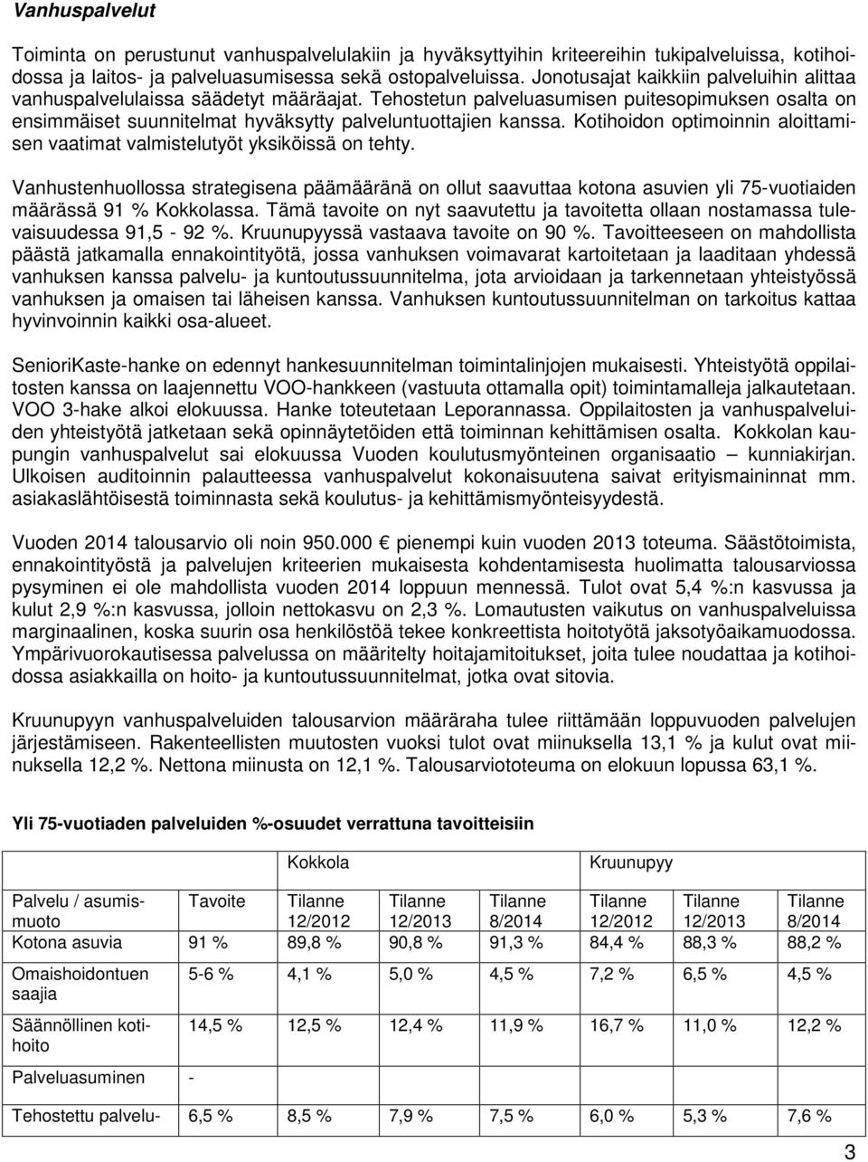 Kotihoidon optimoinnin aloittamisen vaatimat valmistelutyöt yksiköissä on tehty.
