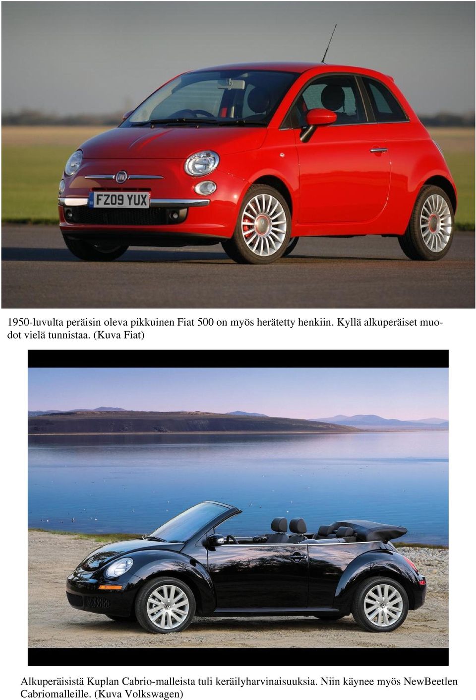 (Kuva Fiat) Alkuperäisistä Kuplan Cabrio-malleista tuli