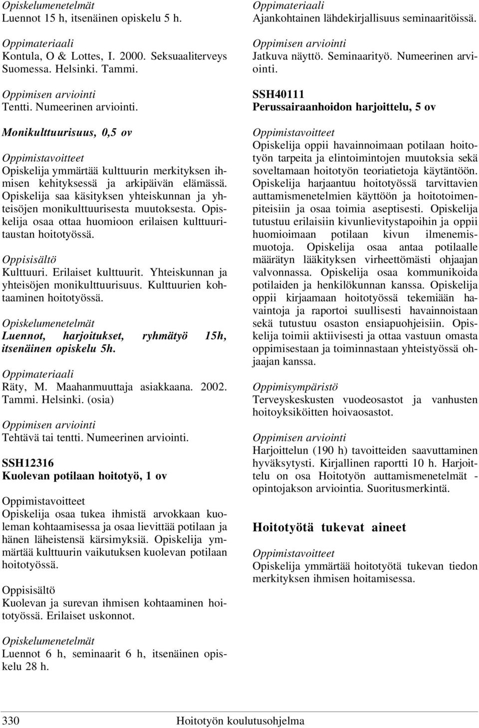 Opiskelija osaa ottaa huomioon erilaisen kulttuuritaustan hoitotyössä. Kulttuuri. Erilaiset kulttuurit. Yhteiskunnan ja yhteisöjen monikulttuurisuus. Kulttuurien kohtaaminen hoitotyössä.