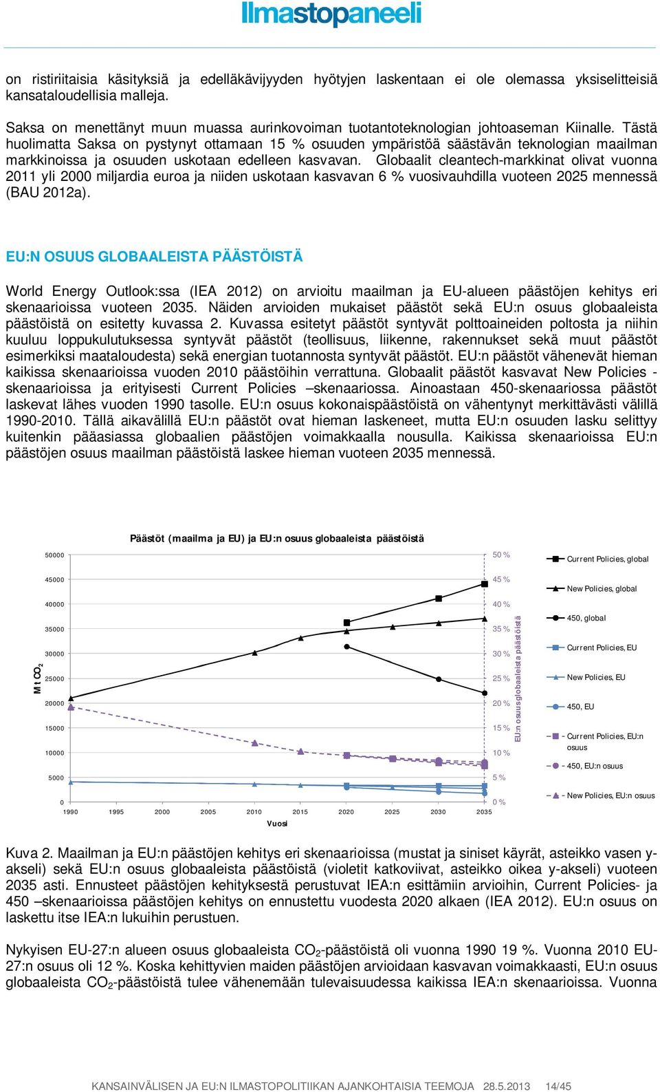 Tästä huolimatta Saksa on pystynyt ottamaan 15 % osuuden ympäristöä säästävän teknologian maailman markkinoissa ja osuuden uskotaan edelleen kasvavan.