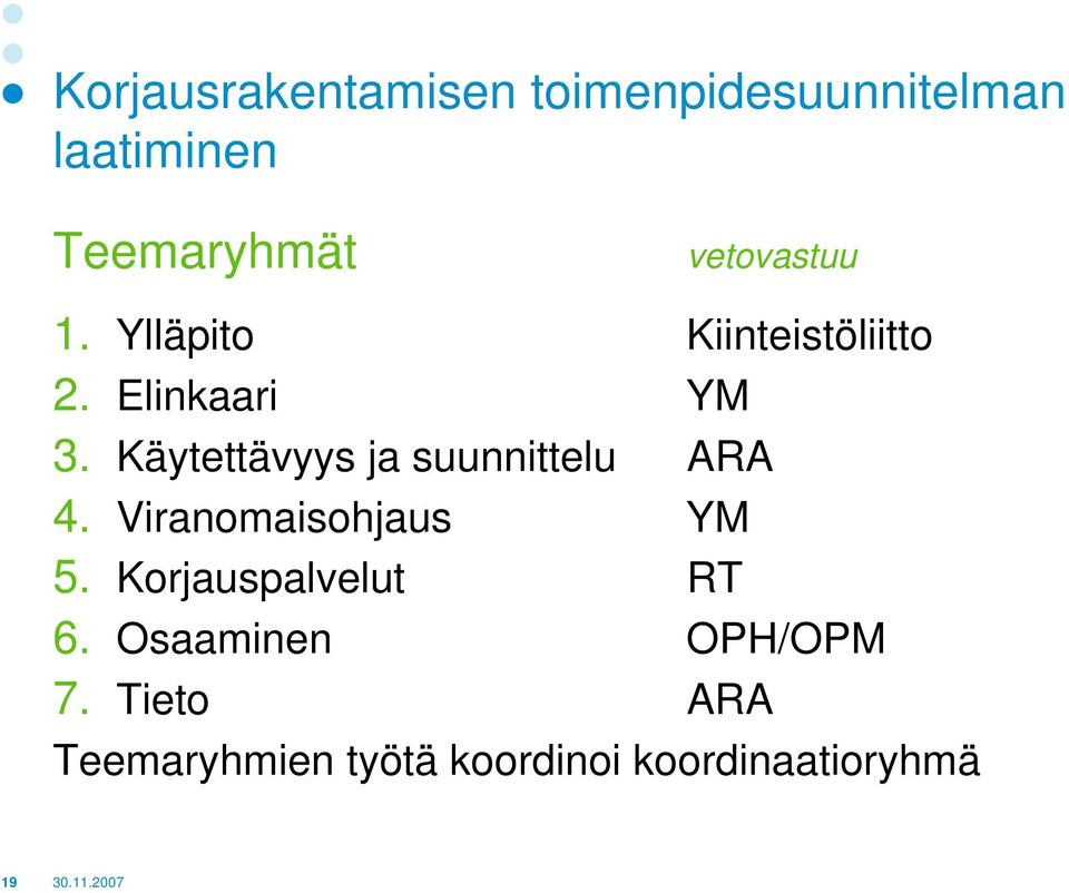 Käytettävyys ja suunnittelu ARA 4. Viranomaisohjaus YM 5.