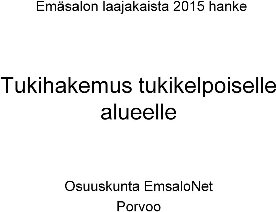 tukikelpoiselle